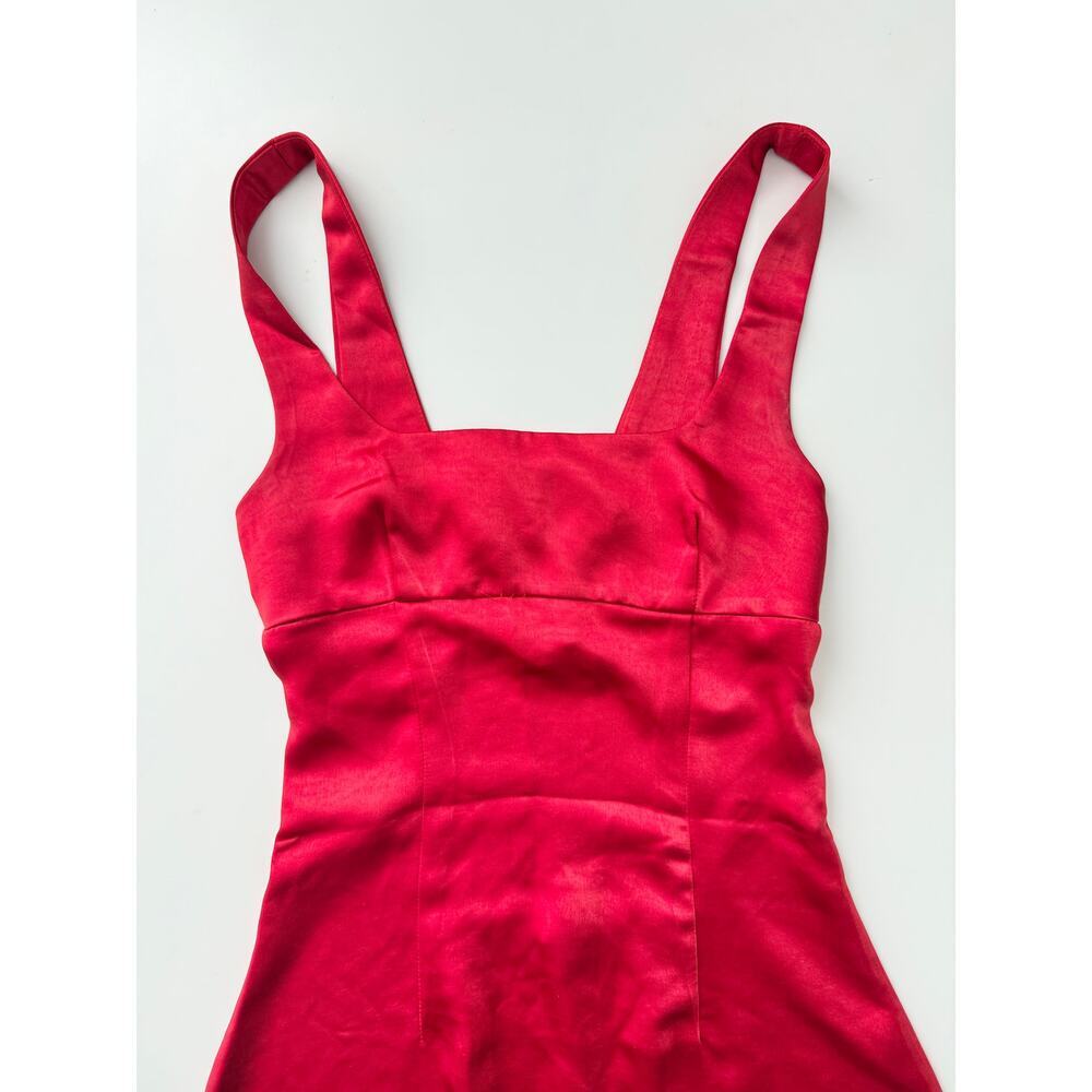 Princess polly red satin squareneck mini dress - size 4 - Picture 5 of 6